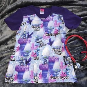 Trolls Scrub Top